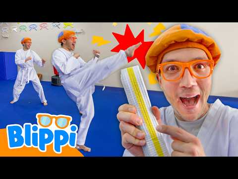 Can Blippi Learn Martial Arts? Taekwondo for Kids! 🥋